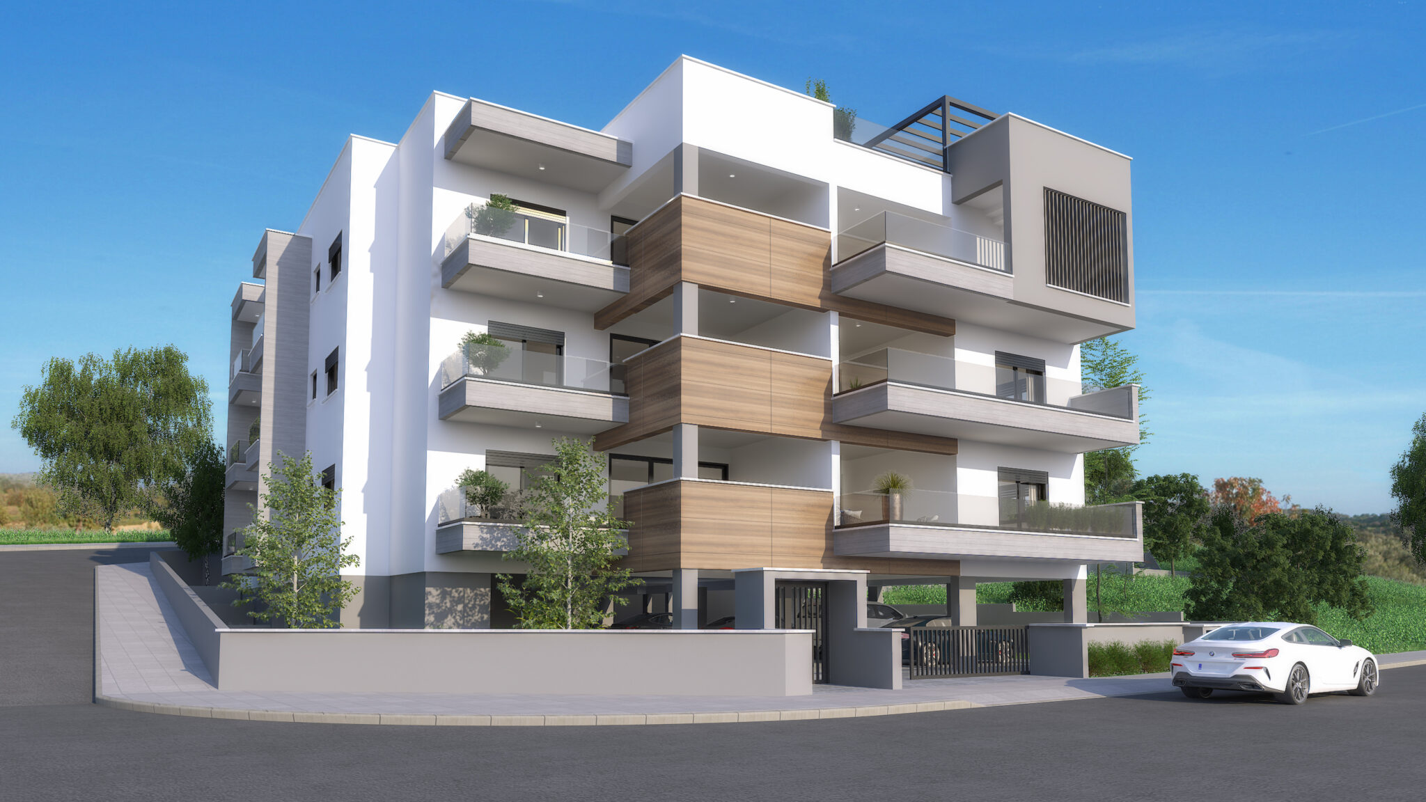 3D visuals of apartment building in Limassol