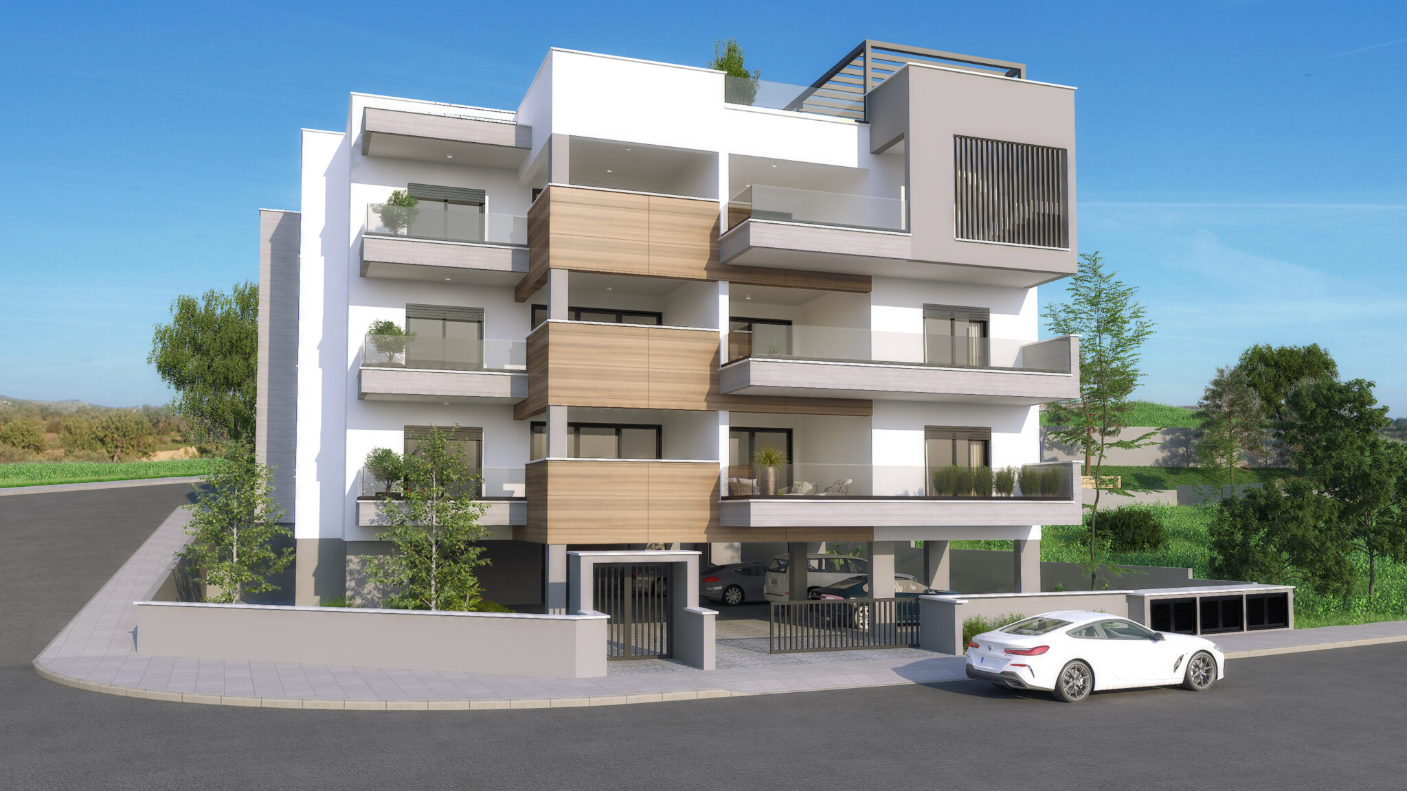 3D visuals of apartment building in Limassol