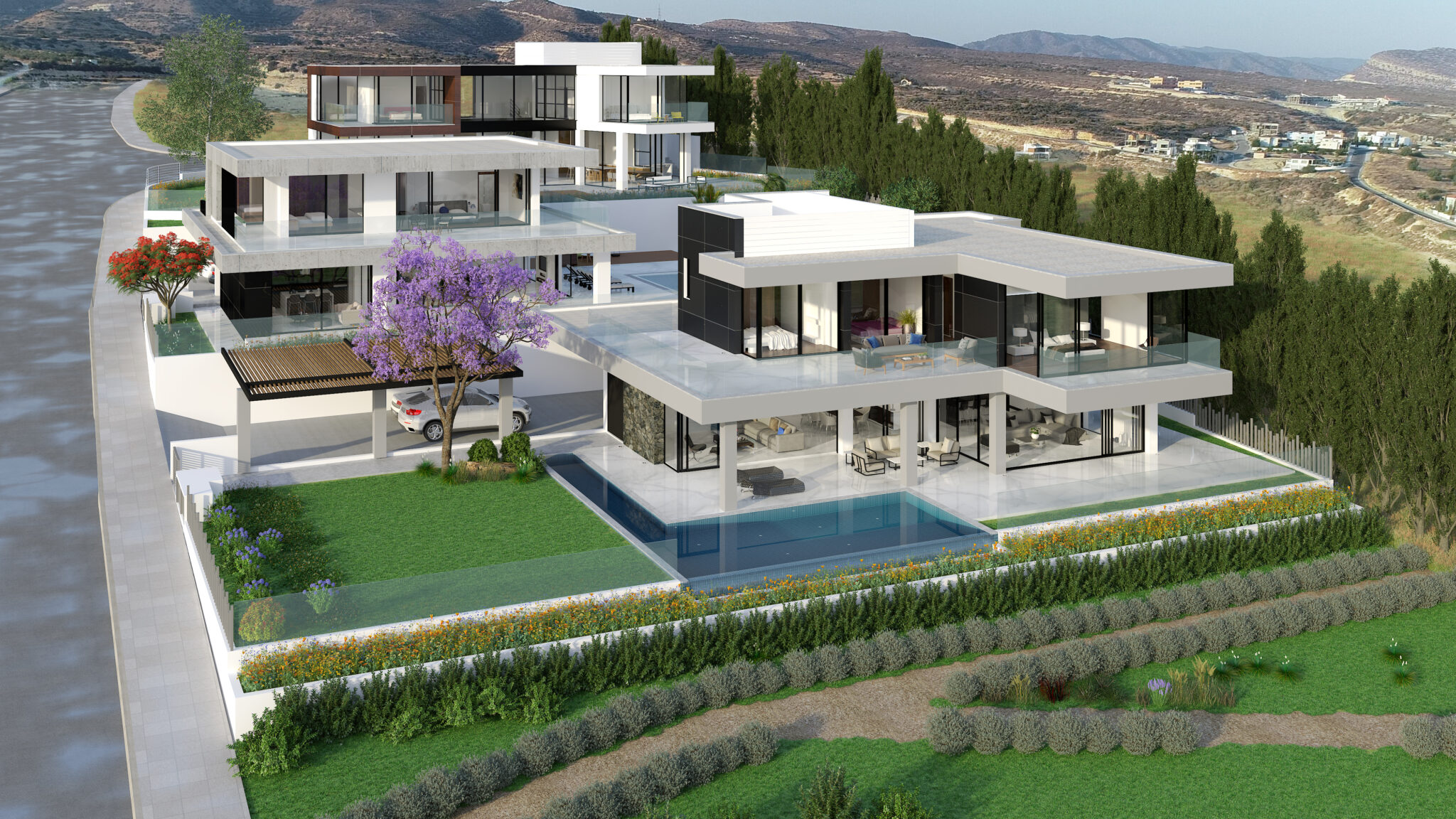 3D Visuals of three private houses in Limassol