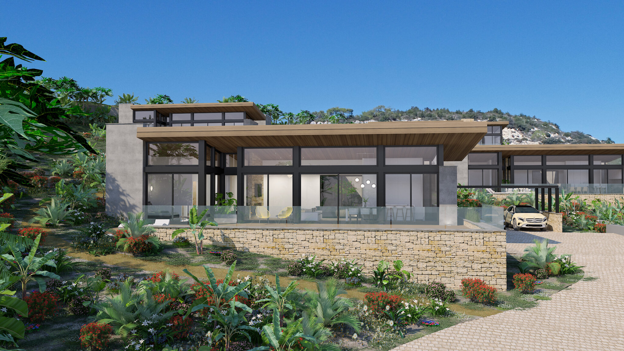 Panoramic 3D Visuals of secluded houses in Limassol