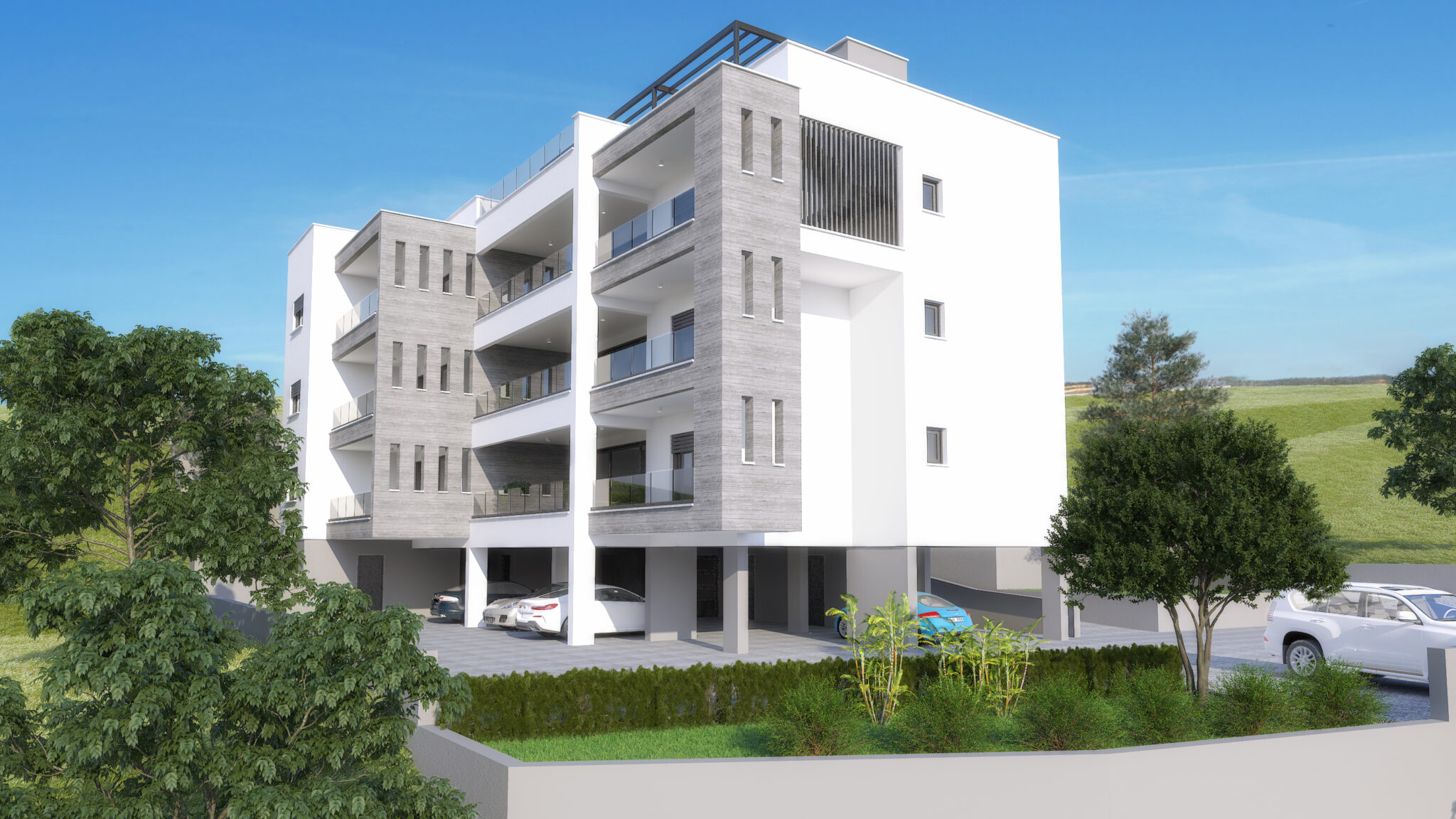 3D visuals of apartment building in Limassol