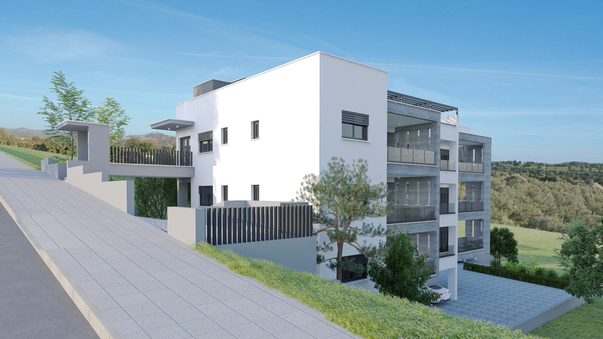 3D visuals of apartment building in Limassol