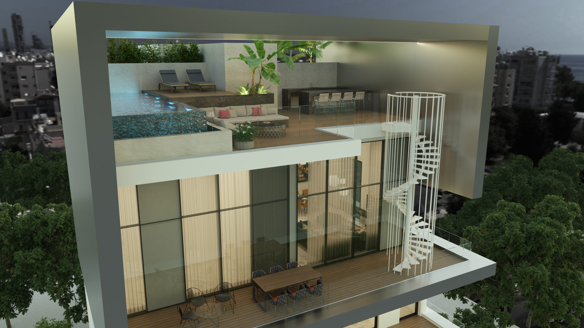 3D visuals of apartment building in Limassol